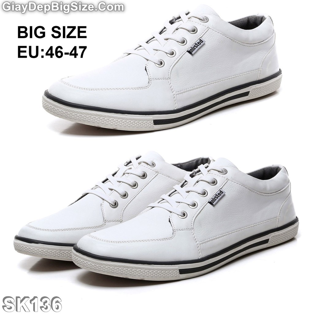 Giày Sneaker, giày thể thao big size cỡ lớn EU:46-47 cho nam chân to