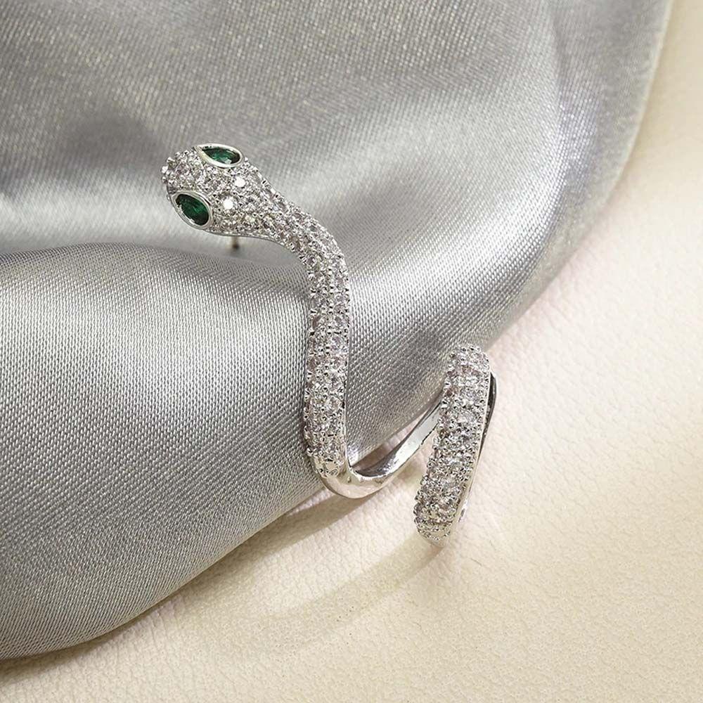 USNOW Bông Tai Hình Rắn Đính Đá Thời Trang Hàn Quốc