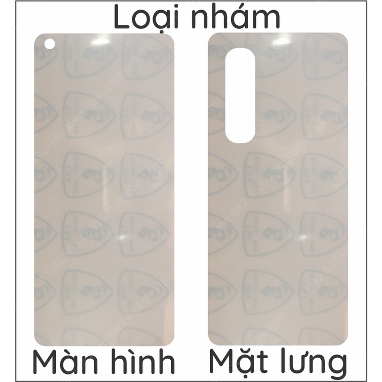 Dán PPF Oppo Find X2 pro loại trong, nhám dành cho màn hình, mặt lưng, full body lưng viền