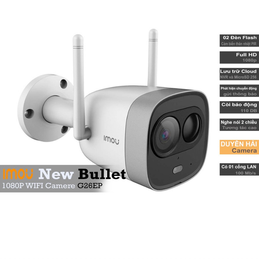 Camera IP WiFi Ngoài Trời IMOU (G26EP) 2.0 MP full HD(1920x1080) TF3 Còi Hú, Flash cảnh báo Ban Đêm