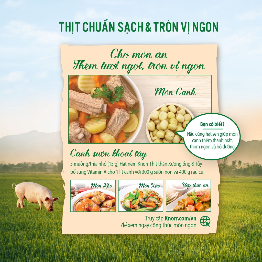 [HÀNG KHUYẾN MÃI] Hạt nêm Knorr Thịt thăn (xương ống&amp;tủy) 150g