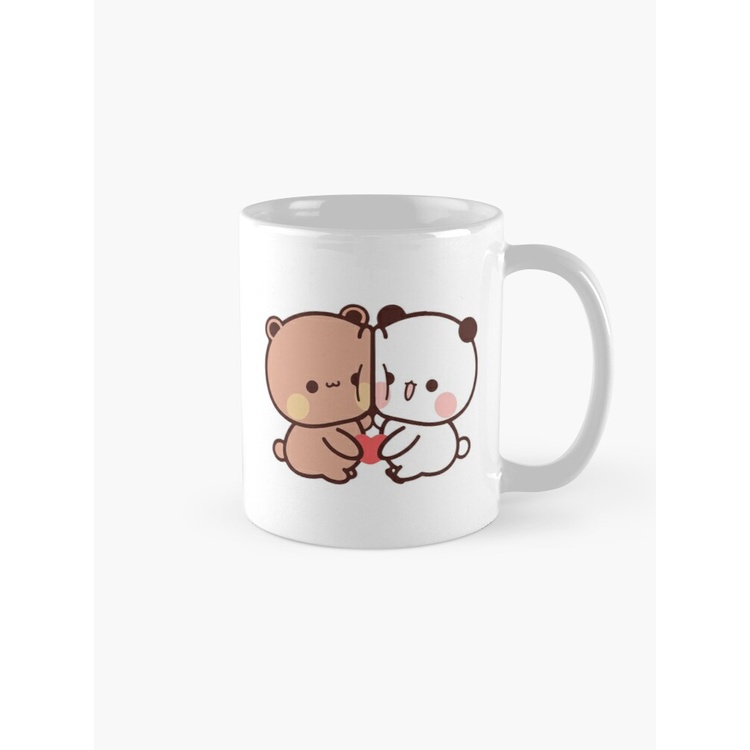 Cốc sứ uống trà cafe in hình Cat mochi hình gấu pande dễ thương cốc sứ văn phòng