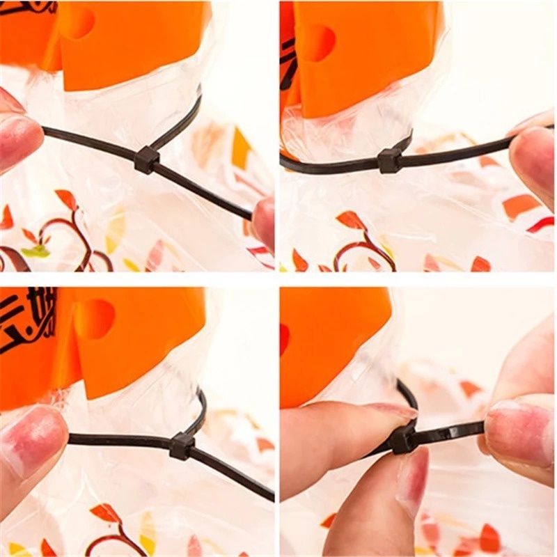 100 Dây rút nhựa tự khóa có thể tái sử dụng nhiều màu tùy chọn