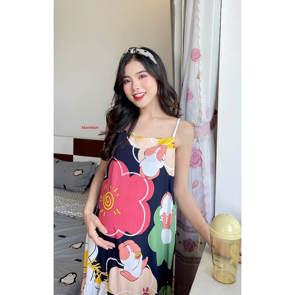Đầm Bầu 2 dây mặc nhà siêu mát | BigBuy360 - bigbuy360.vn