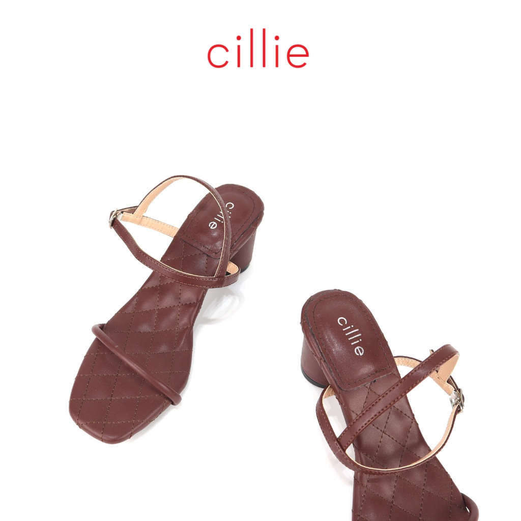 Giày sandal cao gót nữ quai dây ngang mới lạ gót trụ chắc chân cao 5cm đi học đi làm Cillie 1231