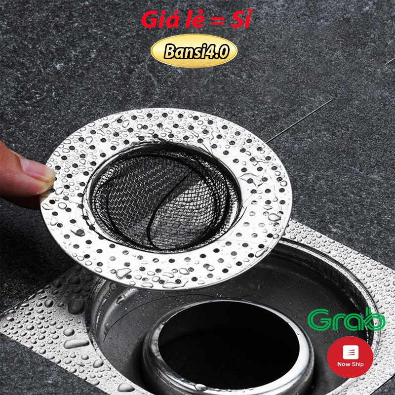 Lưới lọc rác inox, bịt nắp cống nhà tắm, giỏ lưới chặn rác thoát sàn GD216