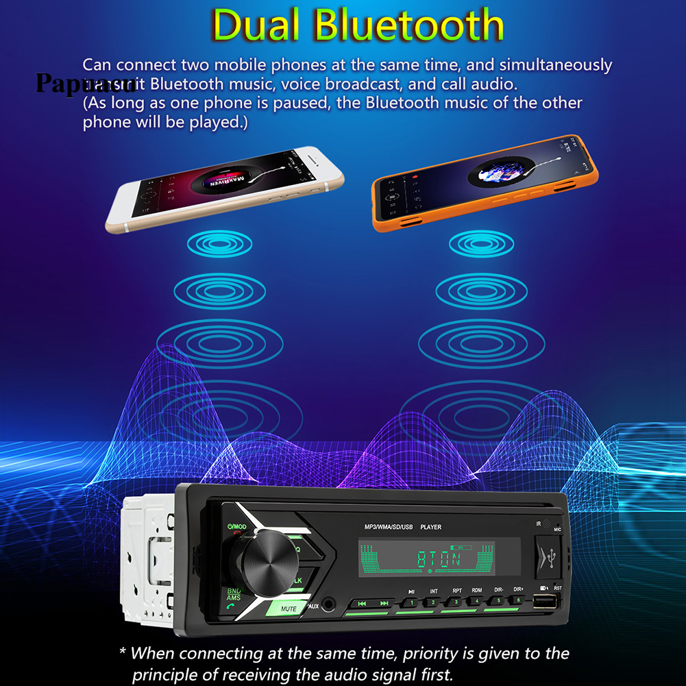 Máy Nghe Nhạc Mp3 Kết Nối Bluetooth 4.0 Fm Radio Tf Có Đèn Nhiều Màu Hỗ Trợ Thẻ Tf Cho Xe Hơi