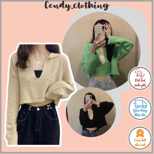 Áo Len Cổ Khoét Dài Tay CD116