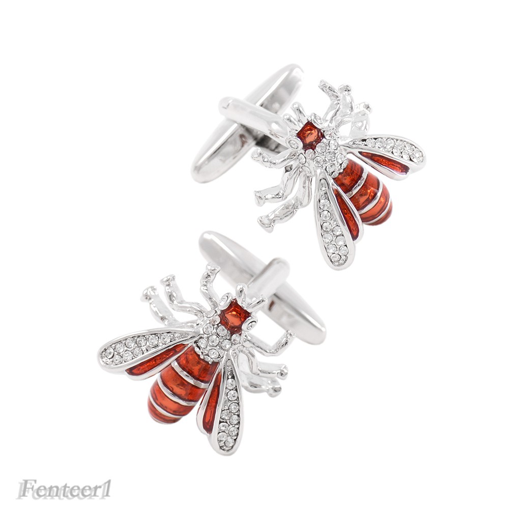 Khuy Măng Sét Nam Hình Chú Ong Làm Quà Tặng Sinh Nhật / Đám Cưới Fenteer1