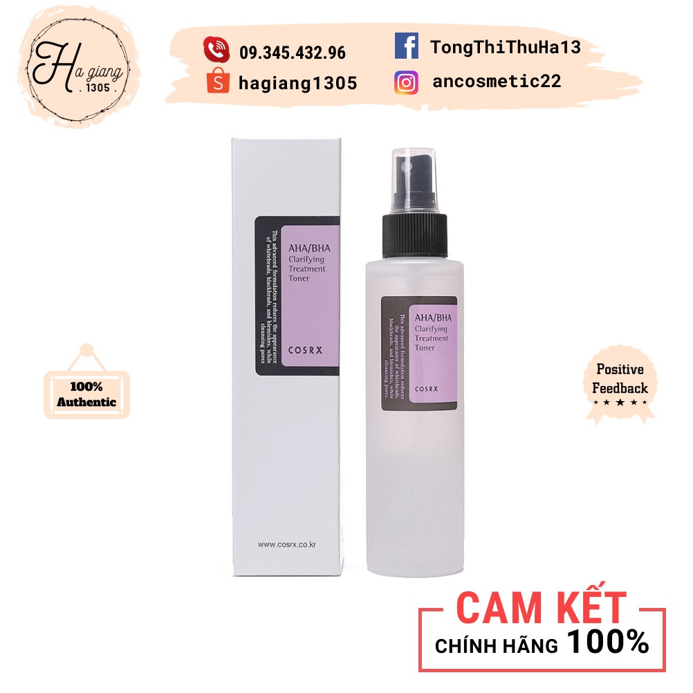 Nước hoa hồng Cosrx AHA/BHA Clarifying Treatment Toner