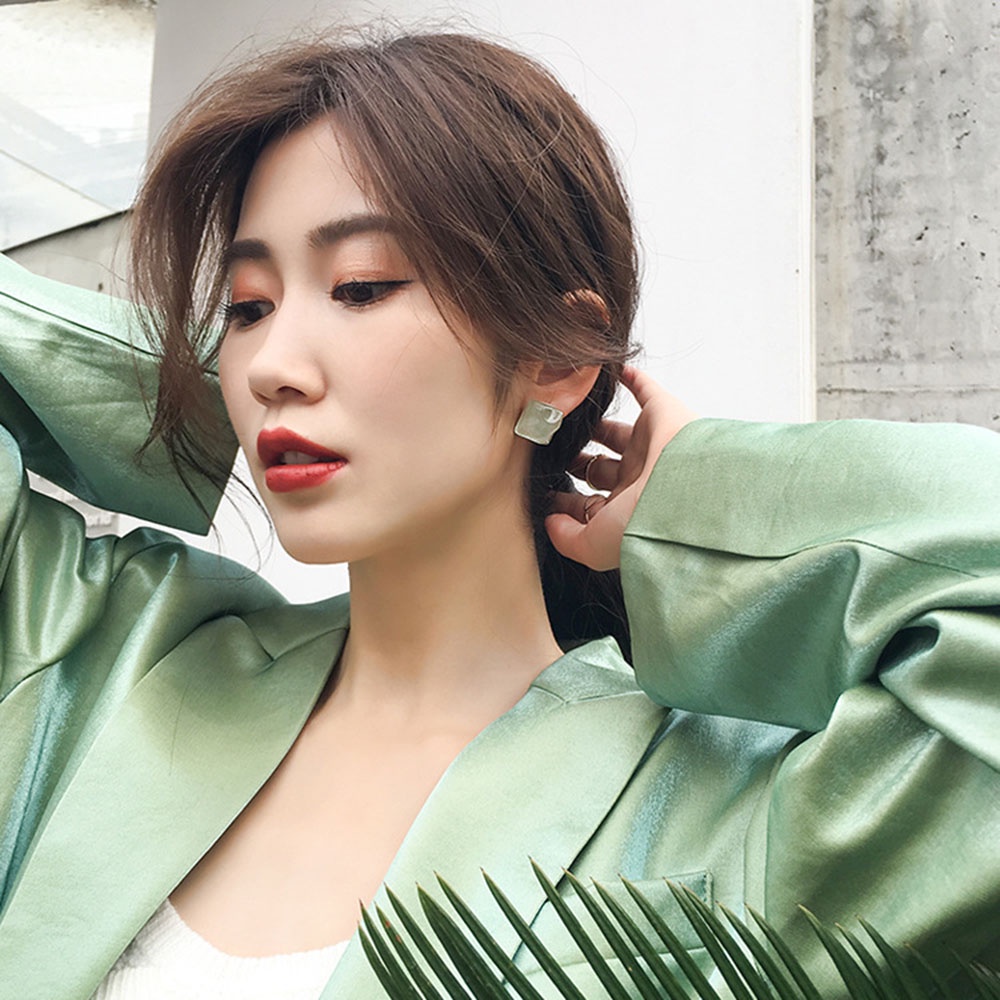 Đôi bông tai hình vuông sáng tạo phong cách cổ điển thời trang mùa hè cho nữ