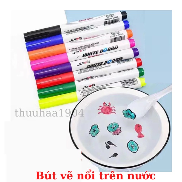 Set 12 bút vẽ nước ma thuật, vẽ hình nổi trên mặt nước, dùng được trên bảng trắng, đồ chơi giáo dục sớm cho trẻ em