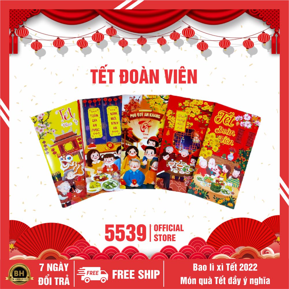 Bao lì xì tết 2022 ⚡️ Giá sỉ ⚡️ Combo 50 bao lì xì tết 2022 độc lạ nhiều mẫu lựa chọn 1 túi 10 cái 1 mẫu - Shop 5539
