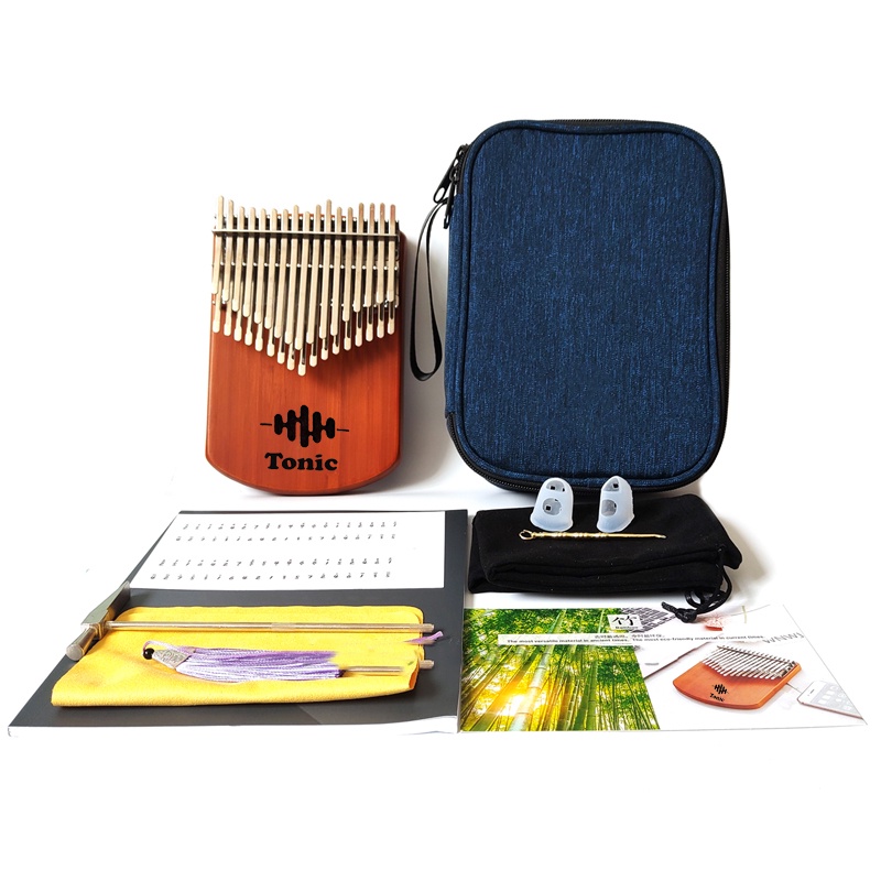Đàn Kalimba 34 Phím thương hiệu TONIC gỗ nguyên khối Cherry - Hàng chính hãng tặng hộp chống sốc x3