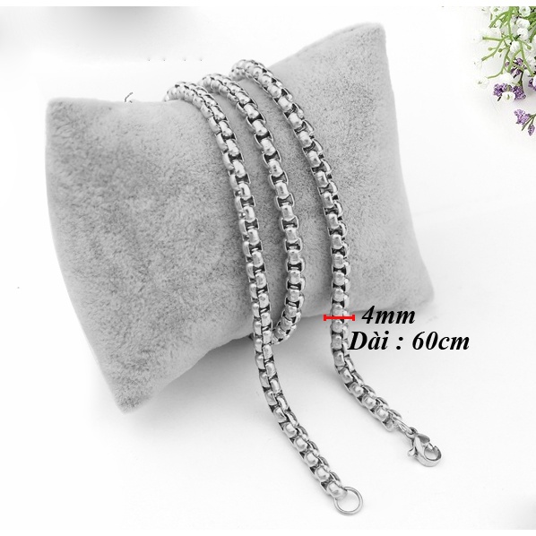 Dây chuyền nam nữ inox mắc xích bông dừa nhiều kích cỡ - DC085