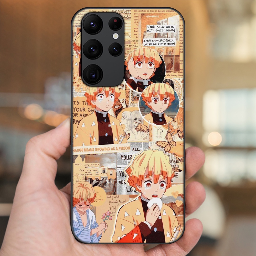 Ốp lưng Samsung S20 Ultra viền đen in hình Zenitsu Kimetsu no Yaiba