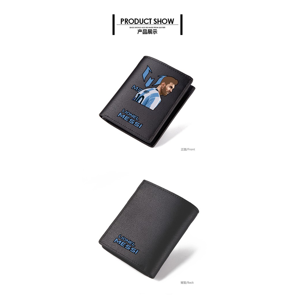Ví Ngắn In Hình Cầu Thủ Bóng Đá Messi Cho Nam