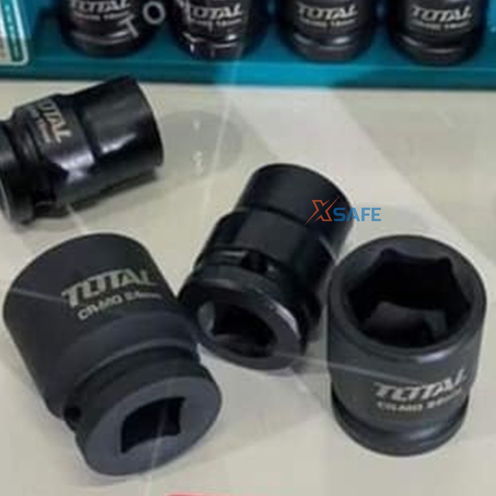 Bộ 10 đầu tuýp Impact DR TOTAL THISTD12101 1/2&quot; dài 38mm kích thước đa dạng 10-24mm Bộ đầu tiếp chất liệu thép CrMo