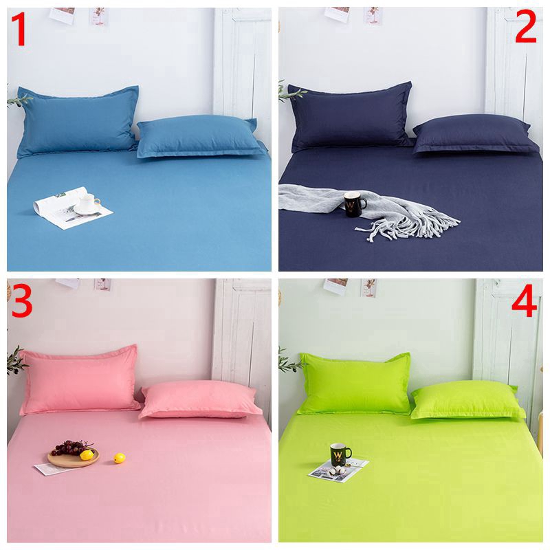 2 PCS Solid Color Polyester Pillowcase Bedsheet Pillow Cover