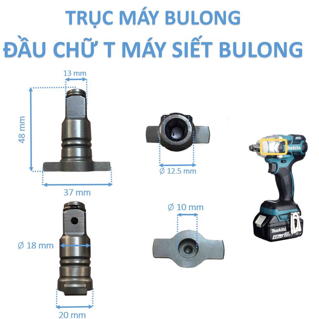 Đầu chữ T thay thế cho máy siết bulong