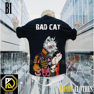 "GIÁ RẺ" Áo thun thiết kế mèo hút thuốc OVERSIZE UNISEX (2 Màu ĐEN-TRẮNG) " SIÊU HOT"