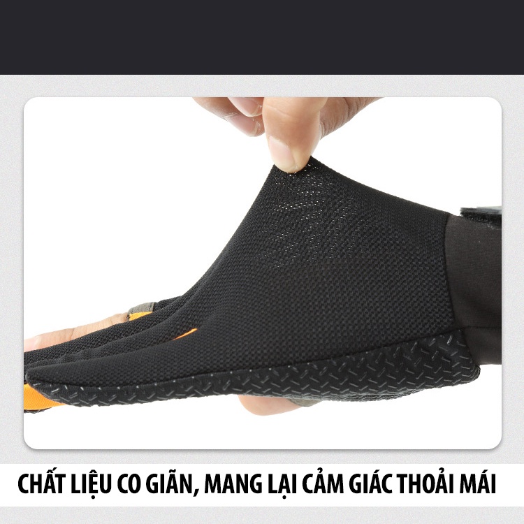 Găng tay xe máy, xe đạp hở 2 ngón Sport - Chống trượt, Chống nắng, Cảm ứng sử dụng điện thoại