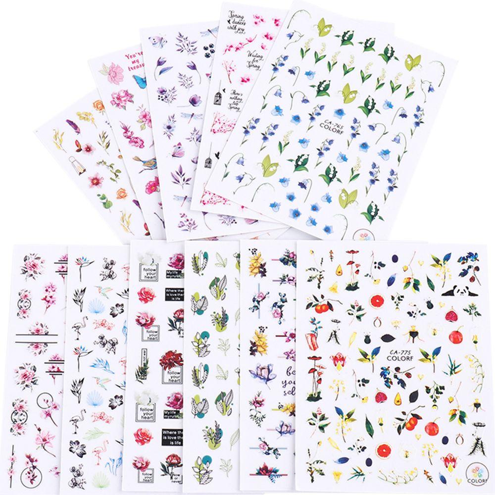 Miếng Dán Trang Trí Móng Tay Họa Tiết Hoa Anh Đào / Lá Xinh Xắn