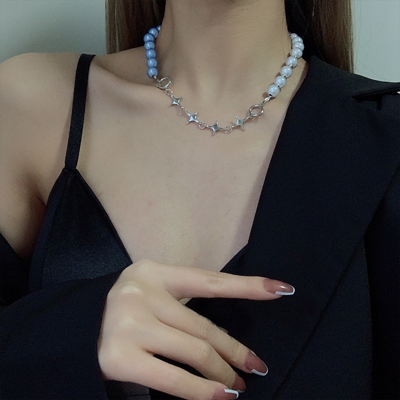 Vòng cổ Đính Ngọc Trai Phong Cách Hip Hop Thời Trang