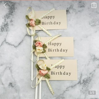 Thiệp hoa HPBD trang trí bánh kem