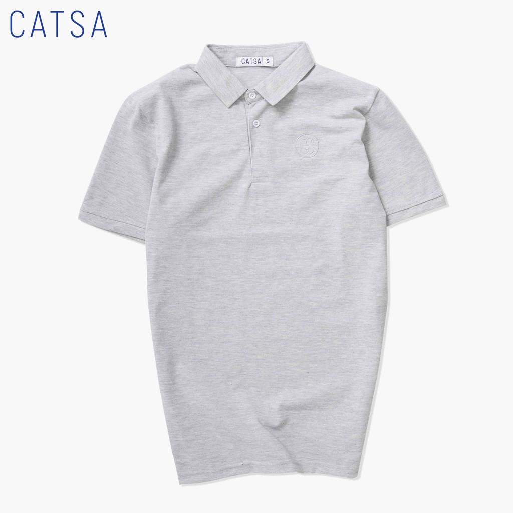 CATSA Áo thun polo nhiều màu thêu logo, chất thun cotton mặc thoải mái, thấm hút mồ hôi ATP165