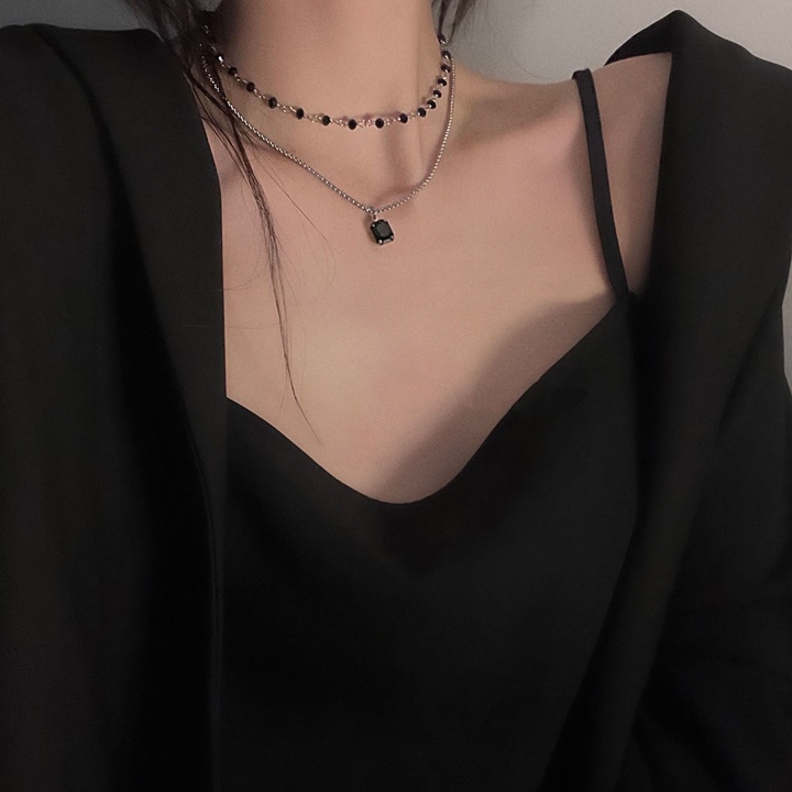 Choker 2 Vòng Đính Đá Đen - Vani Store [TS000581]