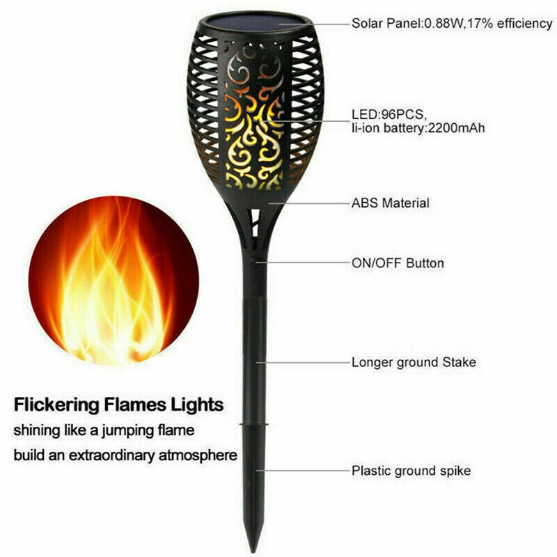 Bộ 4 Đèn LED Hiệu Ứng Ngọn Lửa Trang Trí Sân Vườn