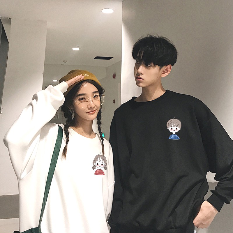 Áo Đôi Sweater Chàng trai cô gái phong cách Ulzzang Hàn Quốc tay dài họa tiết in hình cá tính CoolZ CZ689 | WebRaoVat - webraovat.net.vn