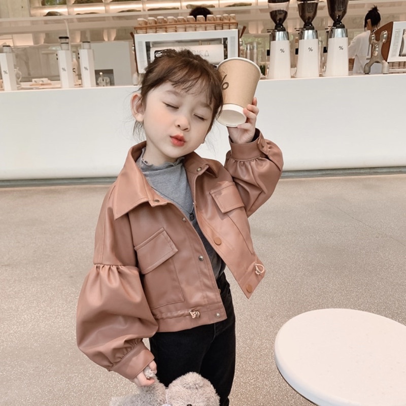 ÁO KHOÁC DA BÉ GÁI XINH XẮN SÀNH ĐIỆU