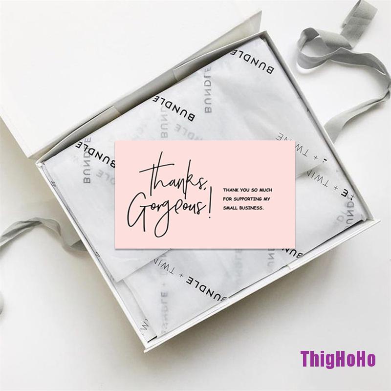 Thẻ cảm ơn màu hồng in chữ tùy chọn trang trí cho tiệc/ thiệp