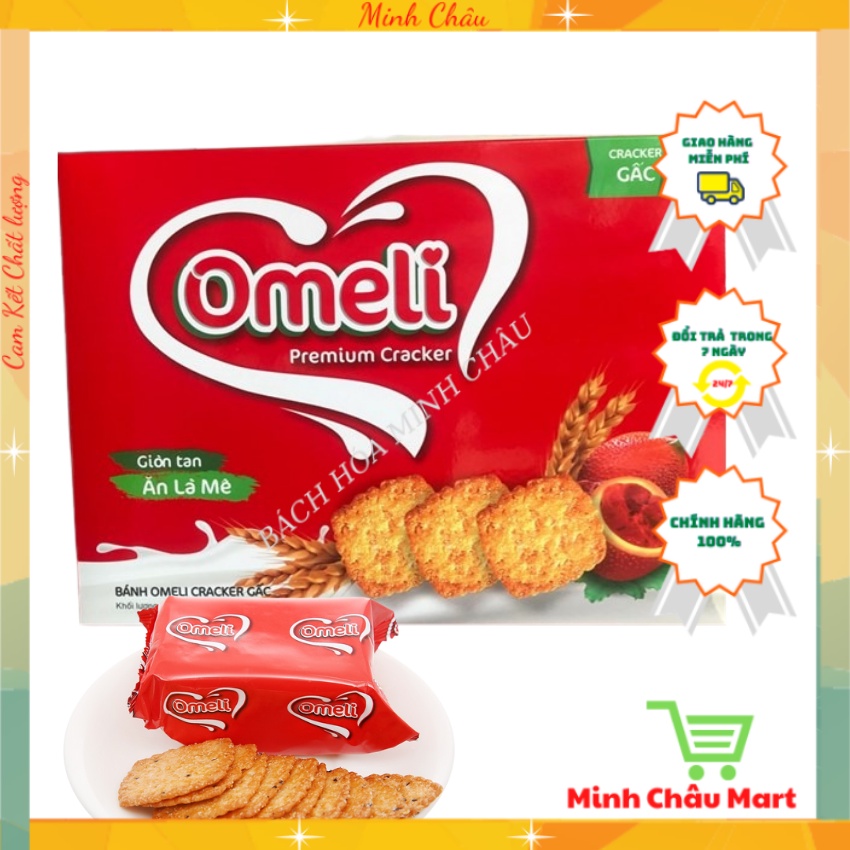 Bánh Omeli Cracker Gấc - Hộp Giấy 400g (Có Túi Xách)