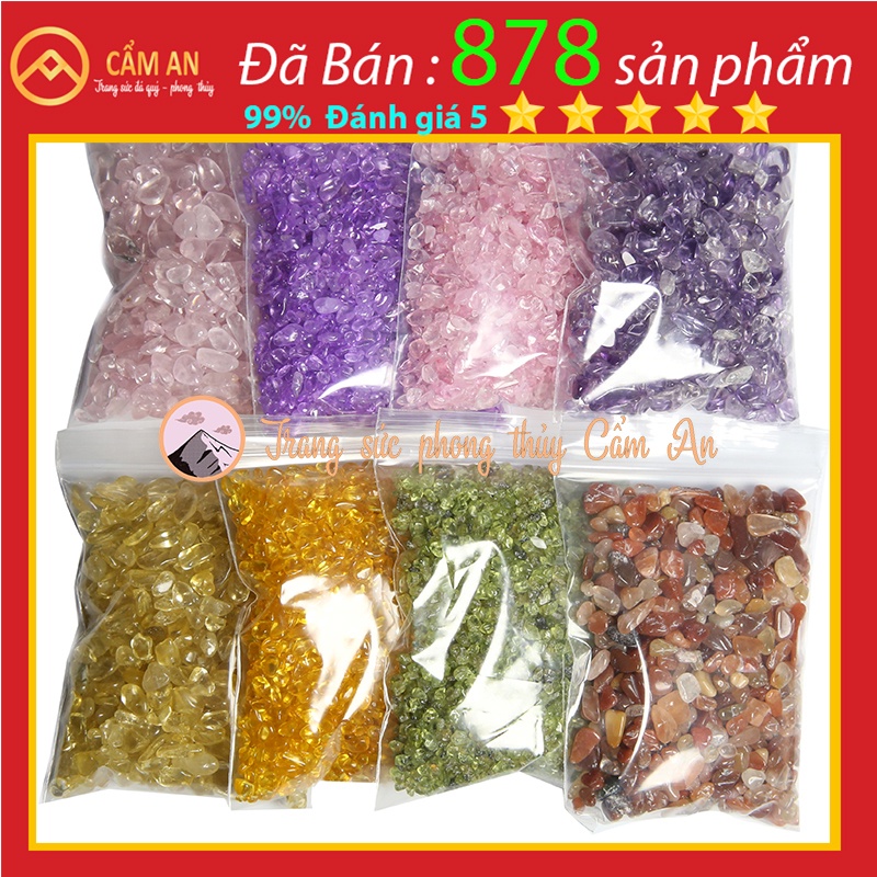 100gr đá vụn đủ màu sắc để thanh tẩy - đá phong thuỷ - trang trí nhà cửa - ảnh sản phẩm 1