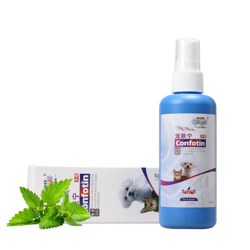 Thuốc trị nấm cho mèo chó CHZK CONFOTIN - 100ML- tinh chất ngải cứu kháng viêm và mau lành vết thương csp30