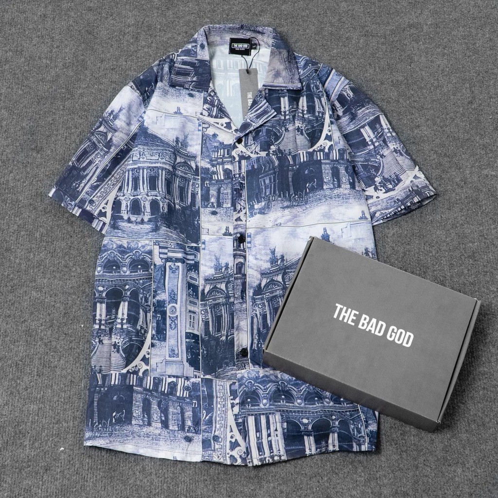 Áo sơ mi hoạ tiết City MSW Town , sơ mi ngắn tay form rộng nam nữ unisex