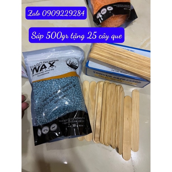 CHÍNH HÃNG GÓI 500gr SÁP WAX TẶNG KÈM 25 QUE