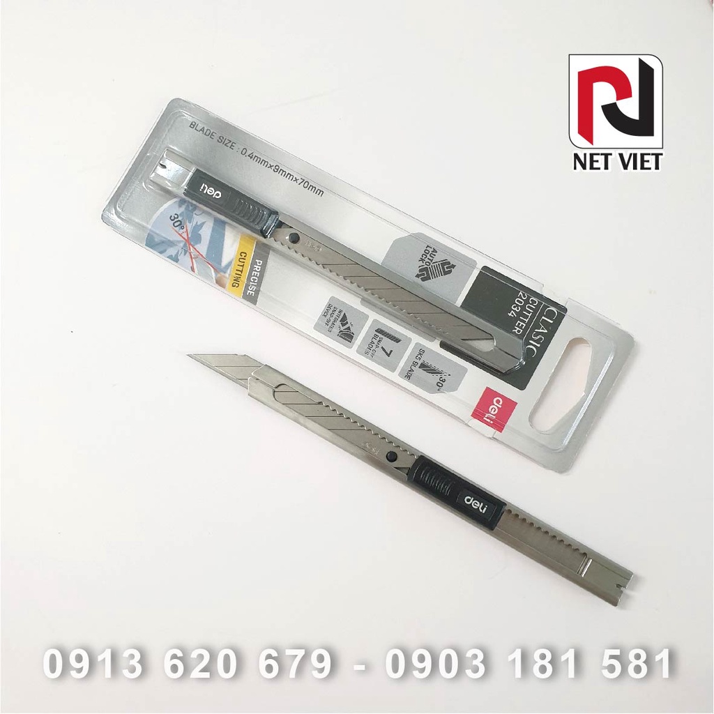 Dao rọc giấy Deli 30 độ, Dao cắt giấy mini nhỏ gọn Deli 30 độ