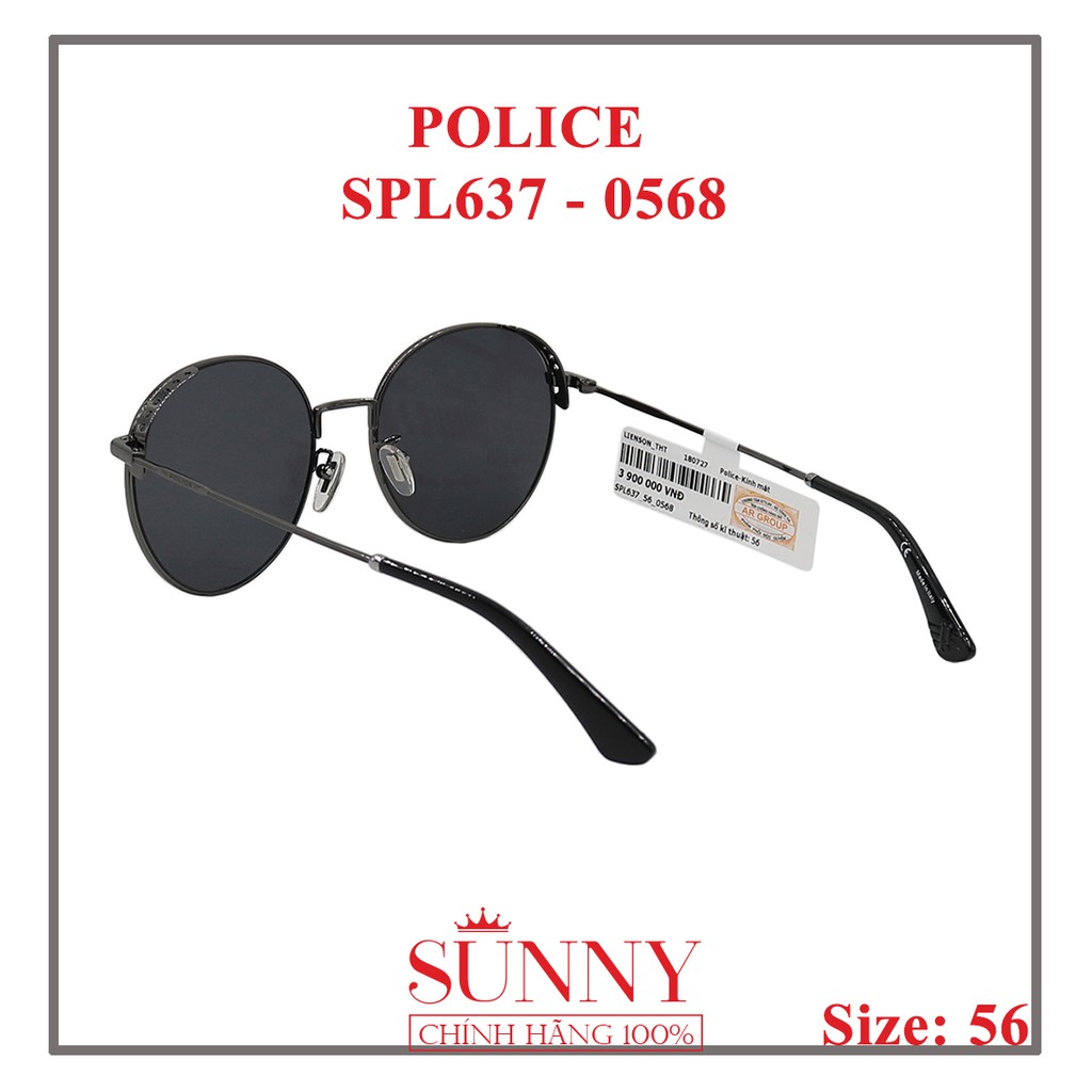 Kính mát Police chính hãng SPL637N màu sắc thời trang, thiết kế dễ đeo bảo vệ mắt