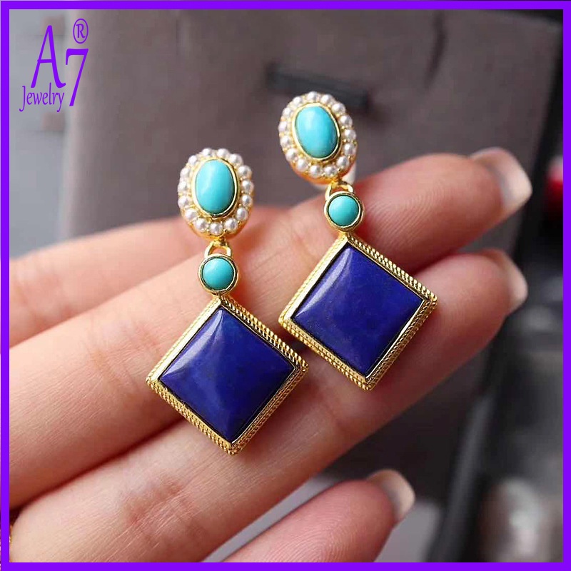 Bông Tai Bạc 925 A7 S925 Kiểu Dáng Hình Học Thời Trang