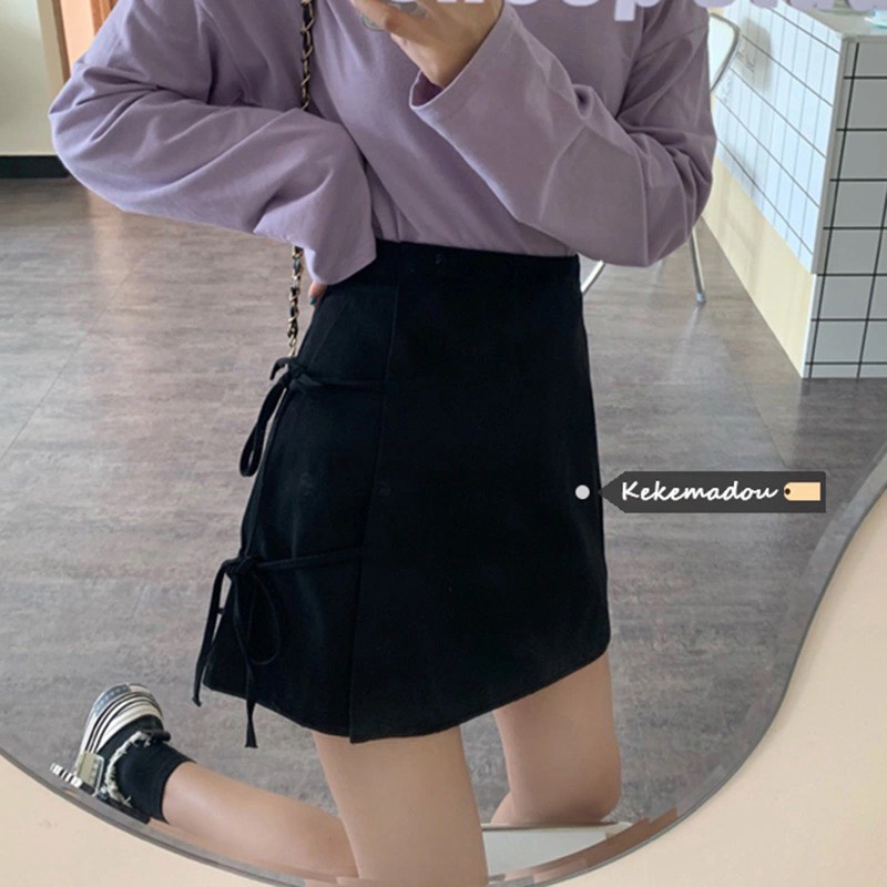 Chân váy dáng ngắn có dây buộc -mimo fashion- 843
