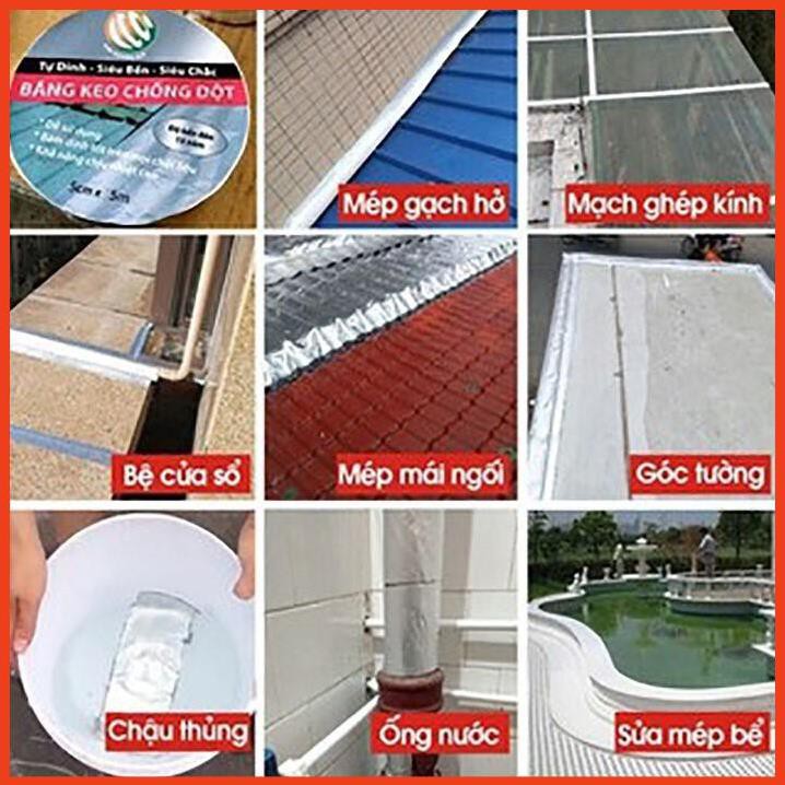 Băng keo chống thấm cách nhiệt cuộn dài 5m bản rộng 5cm sử dụng hiểu quả trên mọi bề mặt mà không bong tróc-GD12