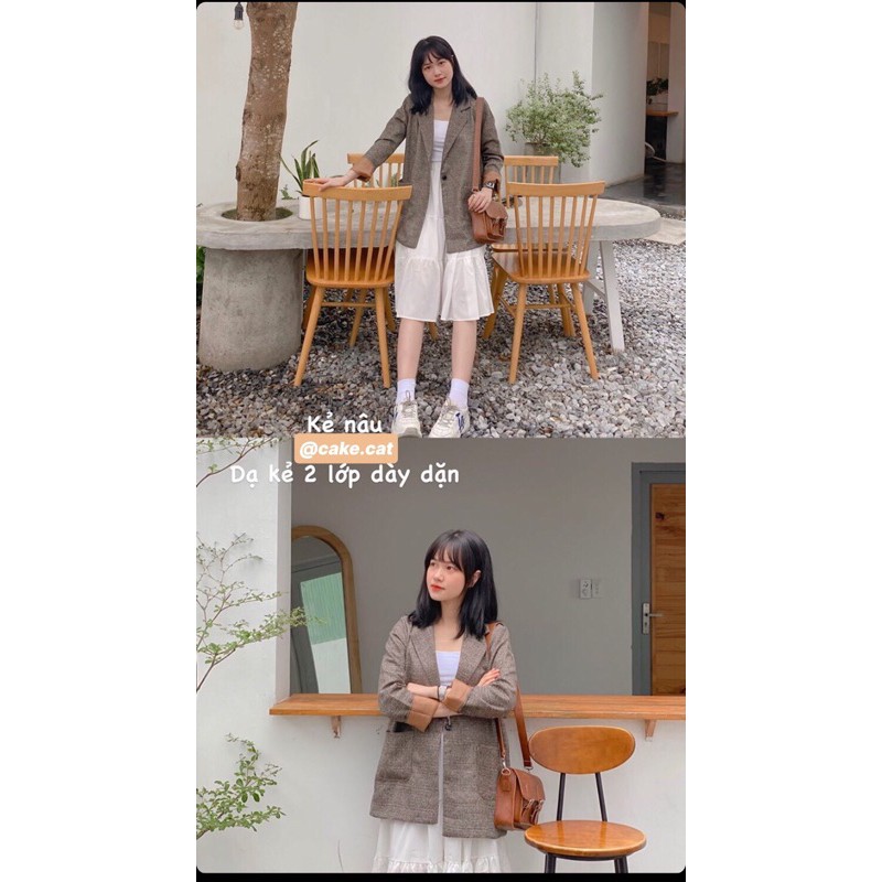 [CÓ SẴN] ÁO BLAZER DẠ 2 LỚP 1 CÚC (ảnh/video thật)