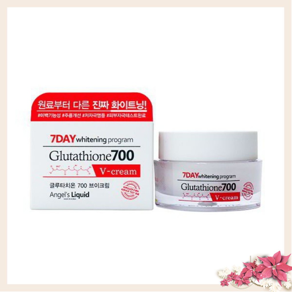 Kem dưỡng trắng, ngừa mụn, lão hóa Angel's Liquid 7Day Whitening Program Glutathione 700 V-Cream FullSize