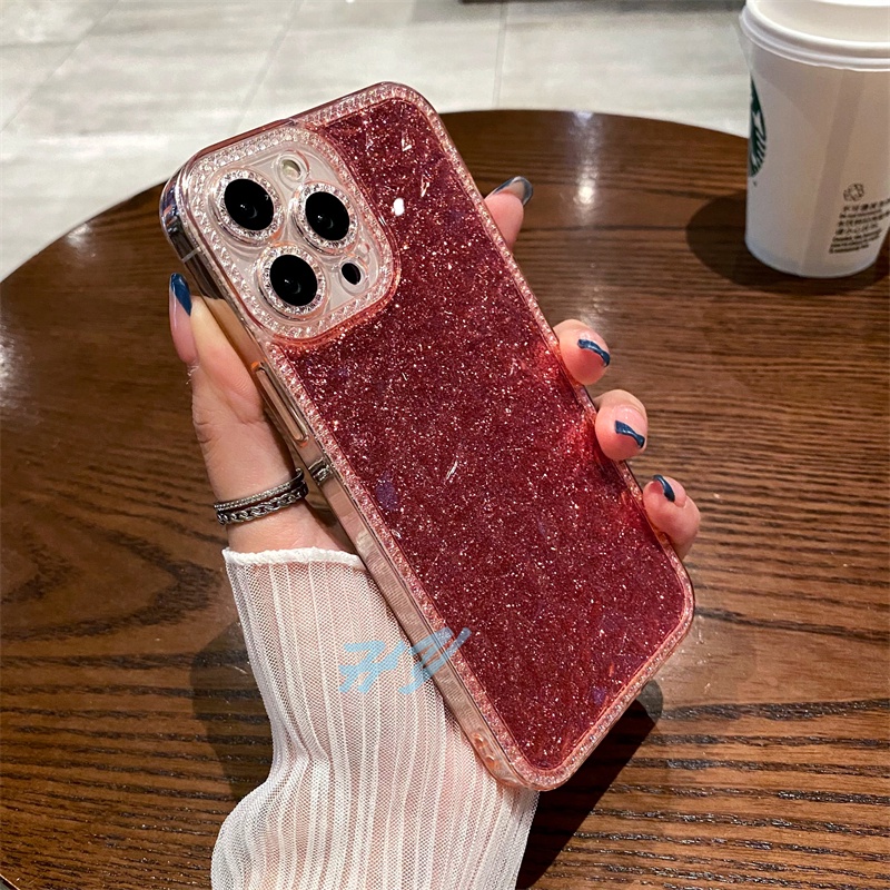 Ốp Điện Thoại Mềm Trong Suốt Lấp Lánh Chống Sốc Dành Cho iPhone 11 12 13 Pro Max X XR Xs Max