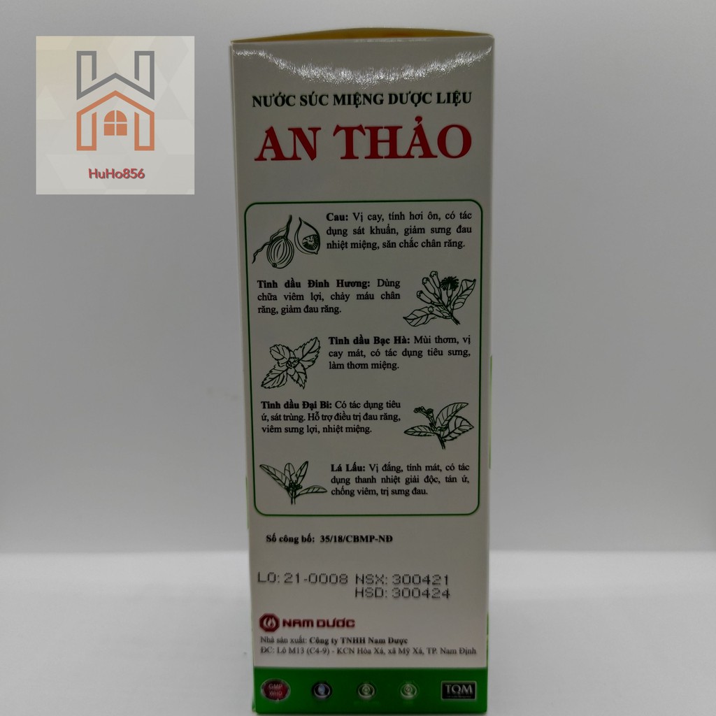 NƯỚC SÚC MIỆNG AN THẢO CHAI 250ML