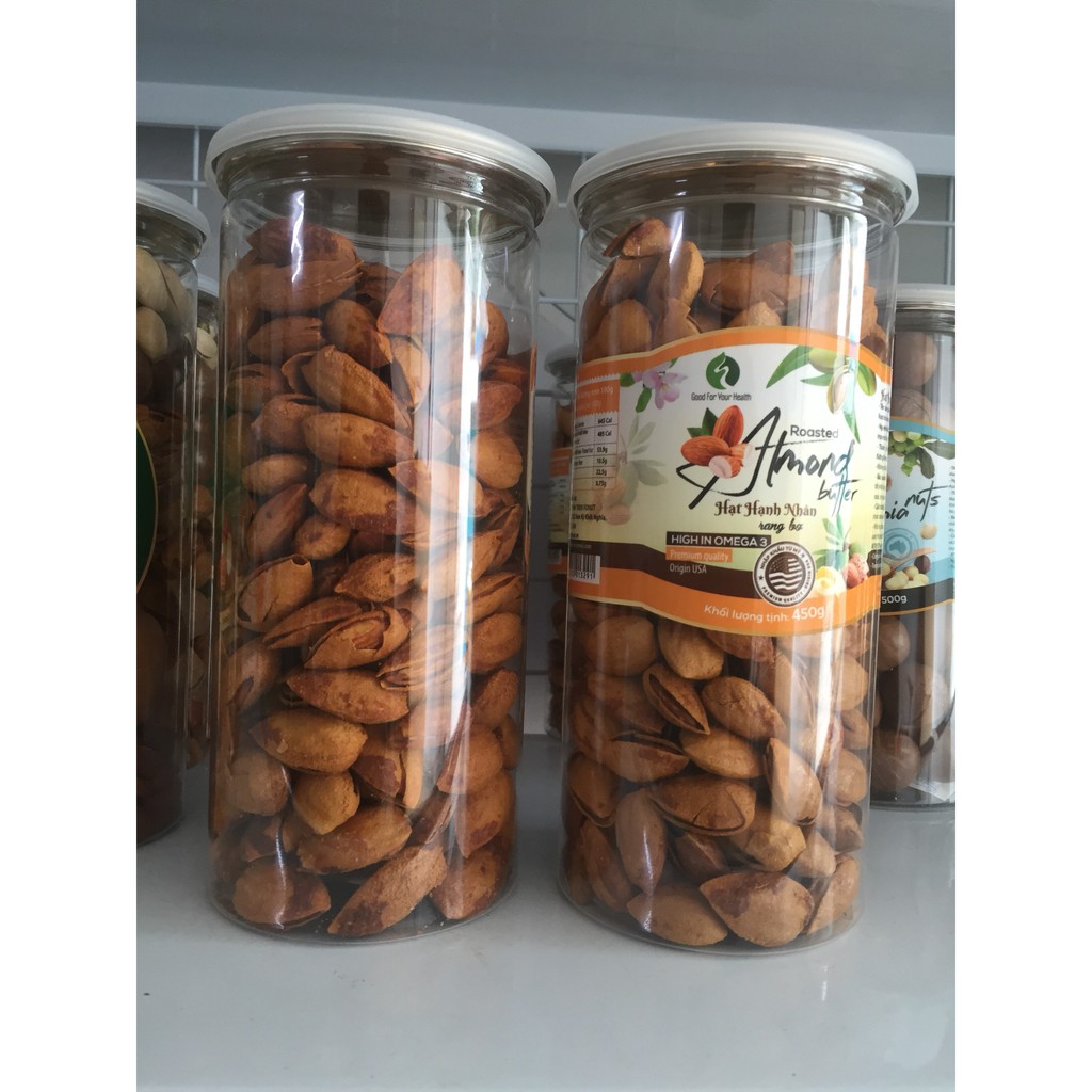 Hạnh Nhân Rang Bơ Hàng Mỹ  PT- HŨ PET  500g (Loại Đặc Biệt) TÔT CHO THAI PHỤ VÀ TRÍ NÃO